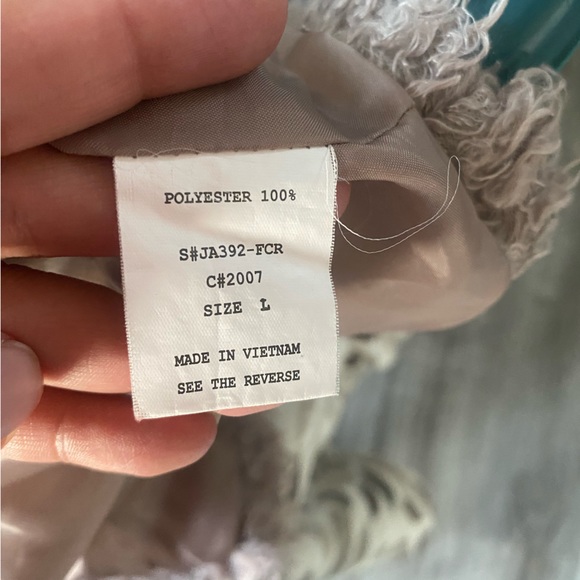 Brown Teddy Hoodie Women's Vest Button Up Size Large - Picture 6 of 6